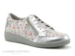 Pedi Girl ALET AMO Argent - Amande - Fleuri - Basket Compensee Femme