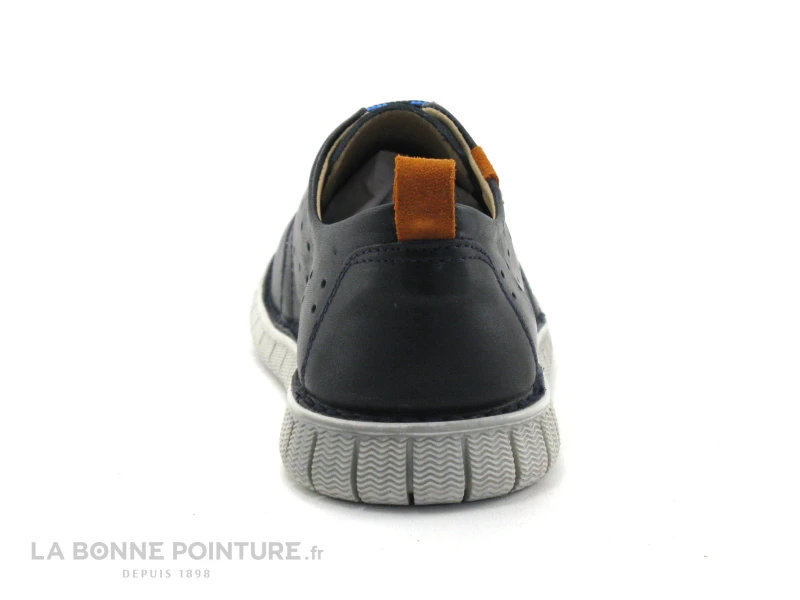 Brans 13366 Bleu Marine - Orange - Chaussure Derbi Homme - Image 4