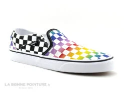Vans ASHER Rainbow Check - Basket Damier Noir Multi