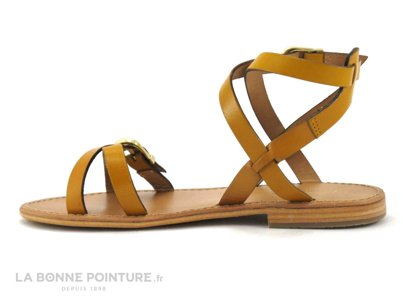 Tropeziennes HEPANA Jaune - Sandale Reglable Femme - Bride Cheville - Image 3