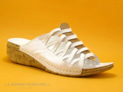 Karyoka DADOU Blanc - Mule Femme - Talon Compense