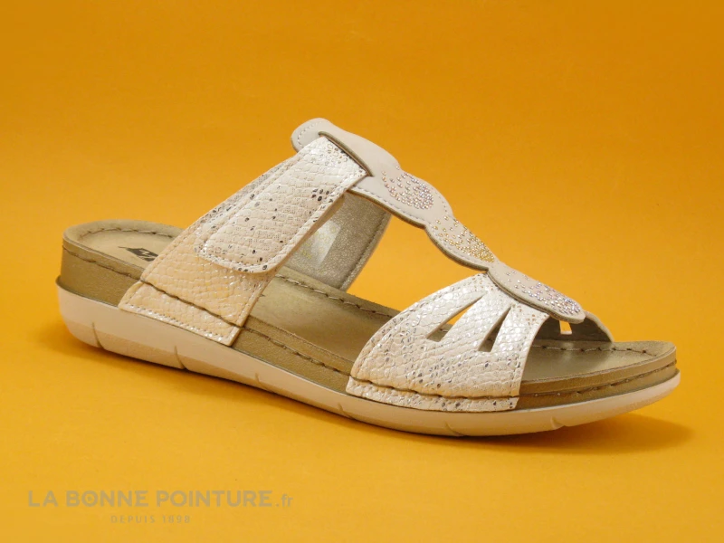 Morans MELIANDE Blanc Python - Dessus Perles - Mule Femme